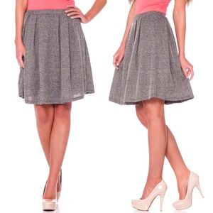 Gray Elastic Waist Skirt